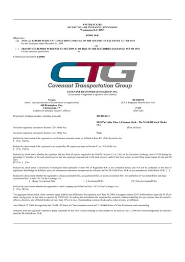 Thumbnail Covenant Logistics
 10-K Annual Report 