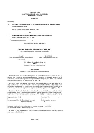Miniature Clean Energy Technologies 10-Q Rapport trimestriel 2017 