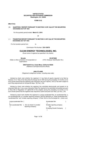 Miniature Clean Energy Technologies 10-Q Rapport trimestriel 2018 