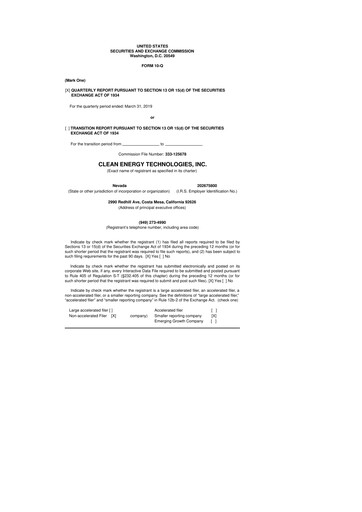 Miniature Clean Energy Technologies 10-Q Rapport trimestriel 2019 