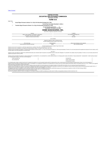 Thumbnail Home BancShares
 10-K Annual Report 2025