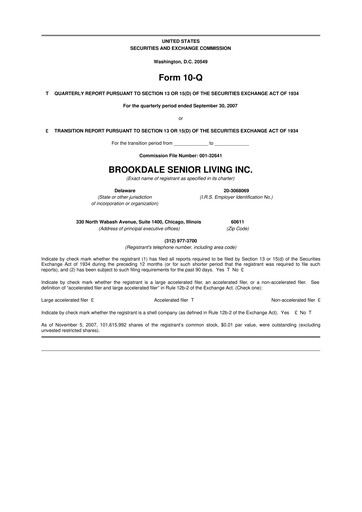 Vorschaubild Brookdale Senior Living
 10-Q Quartalsbericht  