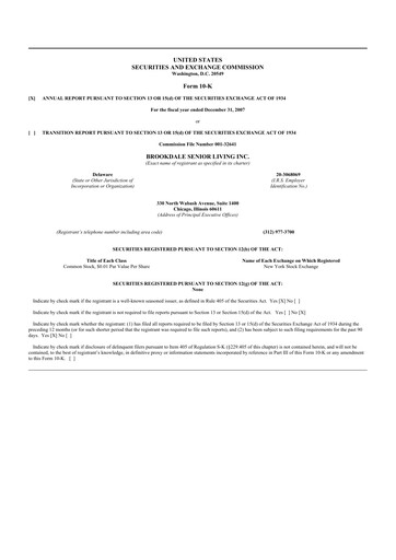 Thumbnail Brookdale Senior Living
 10-K Annual Report 