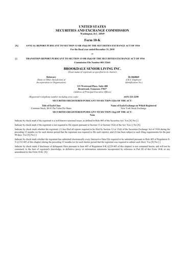 Thumbnail Brookdale Senior Living
 10-K Annual Report 2018