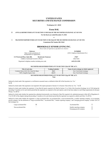 Thumbnail Brookdale Senior Living
 10-K Annual Report 2022