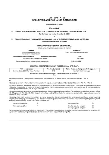 Thumbnail Brookdale Senior Living
 10-K Annual Report 