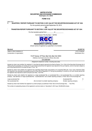 Vorschaubild ACRES Commercial Realty 10-Q Quartalsbericht 2012 