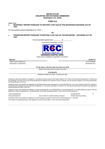 Vorschaubild ACRES Commercial Realty 10-Q Quartalsbericht 2013 