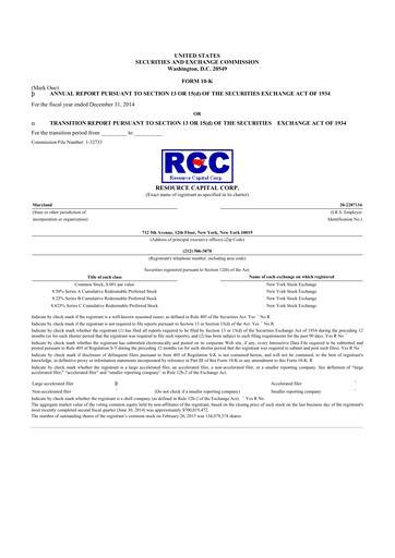 Thumbnail ACRES Commercial Realty 10-K Annual Report 2014