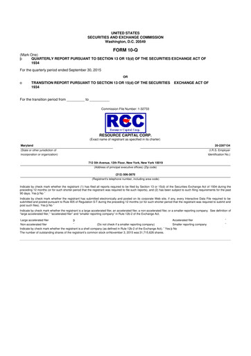 Vorschaubild ACRES Commercial Realty 10-Q Quartalsbericht 2015 