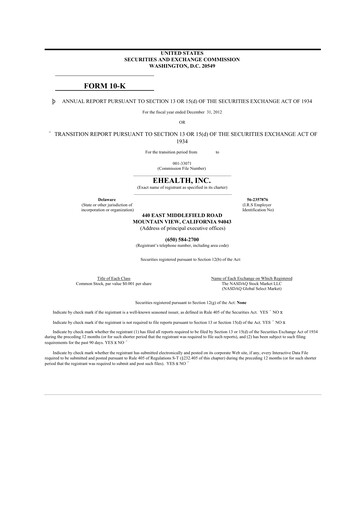 Thumbnail eHealth 10-K Annual Report 2012