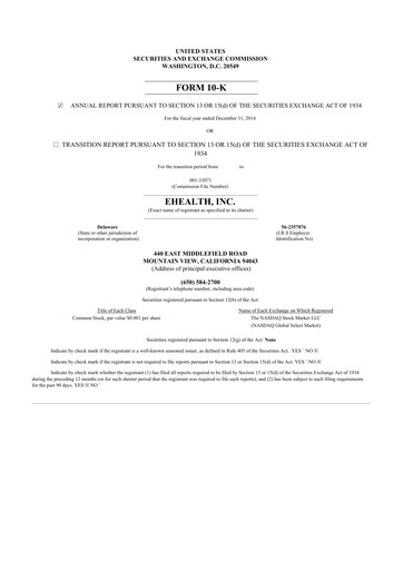 Thumbnail eHealth 10-K Annual Report 2014