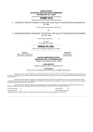 Thumbnail eHealth 10-Q Quarterly Report FY2015 