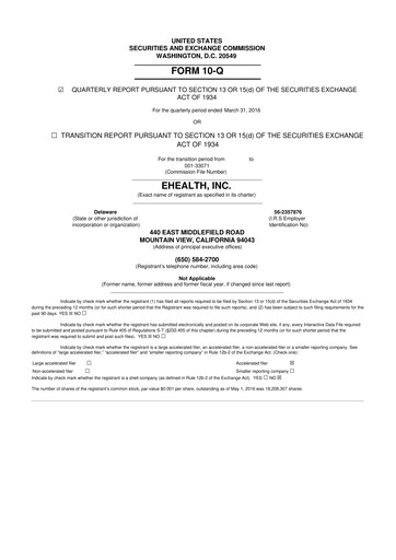 Thumbnail eHealth 10-Q Quarterly Report FY2016 