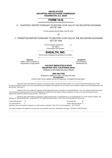 Thumbnail eHealth 10-Q Quarterly Report FY2016 