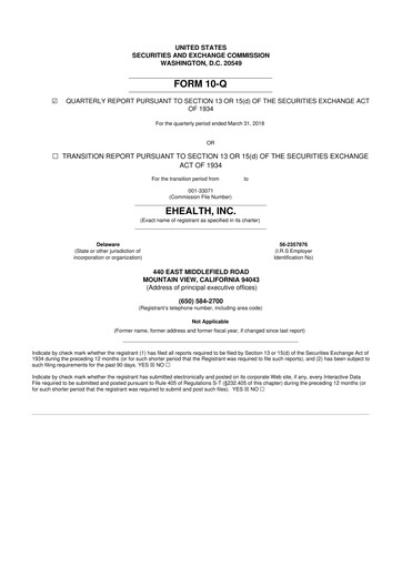 Thumbnail eHealth 10-Q Quarterly Report FY2018 
