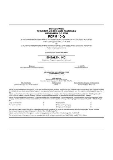 Thumbnail eHealth 10-Q Quarterly Report FY2020 