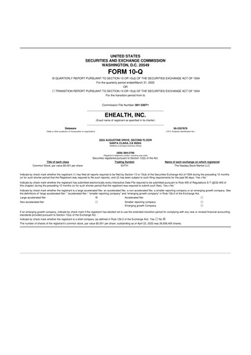 Thumbnail eHealth 10-Q Quarterly Report FY2022 