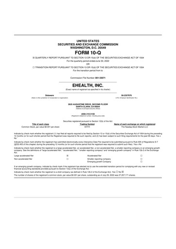 Thumbnail eHealth 10-Q Quarterly Report FY2022 