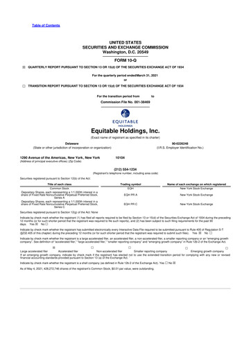 Miniature Equitable Holdings
 10-Q Rapport trimestriel 2021 