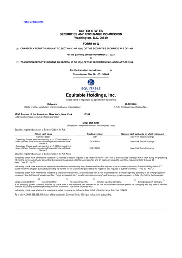 Miniature Equitable Holdings
 10-Q Rapport trimestriel 2023 