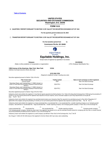Miniature Equitable Holdings
 10-Q Rapport trimestriel 2023 