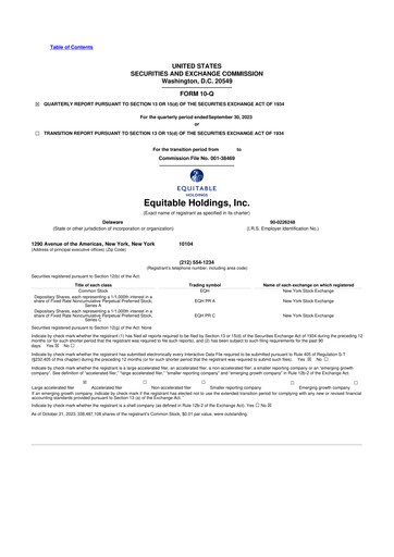 Miniature Equitable Holdings
 10-Q Rapport trimestriel 2023 