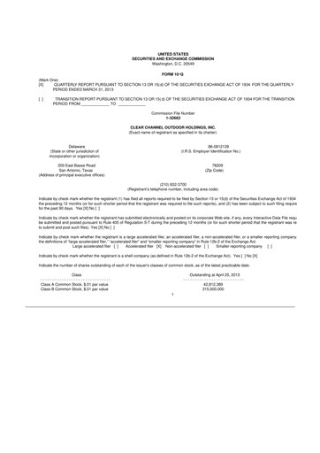 Thumbnail Clear Channel Outdoor
 10-Q Quarterly Report FY2013 