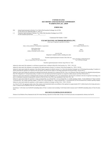 Thumbnail Clear Channel Outdoor
 10-K Annual Report 2013