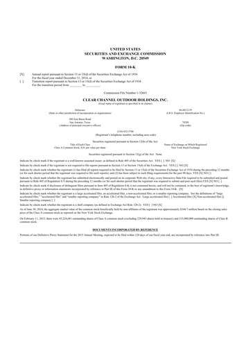 Thumbnail Clear Channel Outdoor
 10-K Annual Report 2014