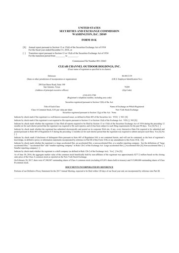 Thumbnail Clear Channel Outdoor
 10-K Annual Report 2016