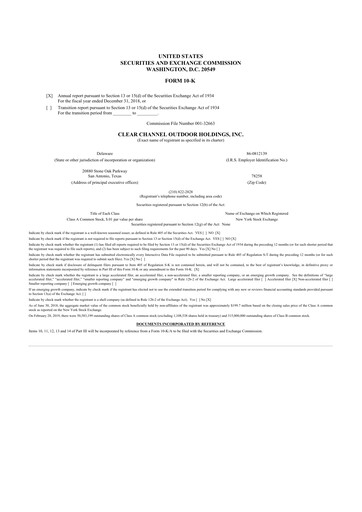 Thumbnail Clear Channel Outdoor
 10-K Annual Report 2018