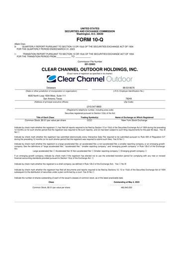 Thumbnail Clear Channel Outdoor
 10-Q Quarterly Report FY2023 