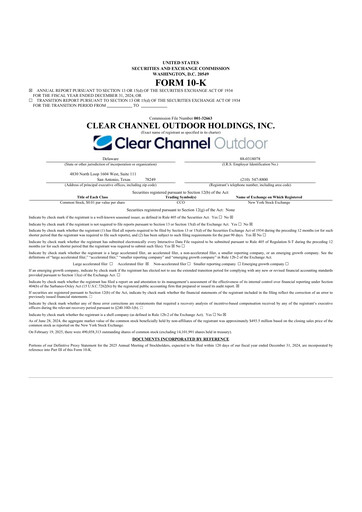 Thumbnail Clear Channel Outdoor
 10-K Annual Report 2024