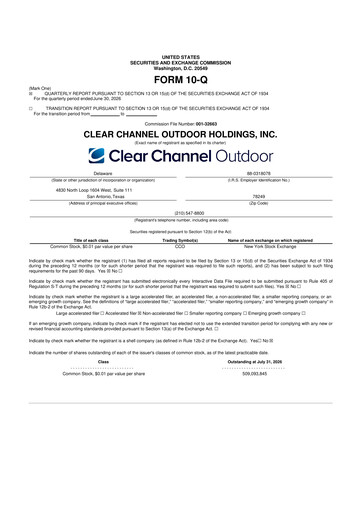 Thumbnail Clear Channel Outdoor
 10-Q Quarterly Report FY2026 