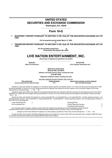 Thumbnail Live Nation
 10-Q Quarterly Report FY2024 