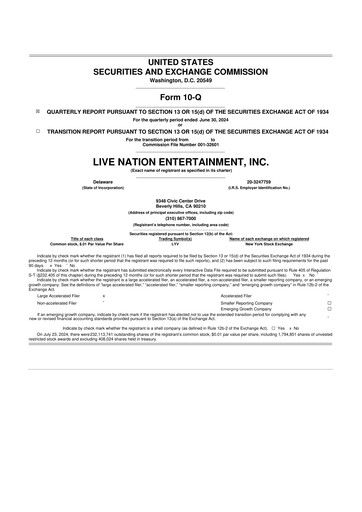 Thumbnail Live Nation
 10-Q Quarterly Report FY2024 