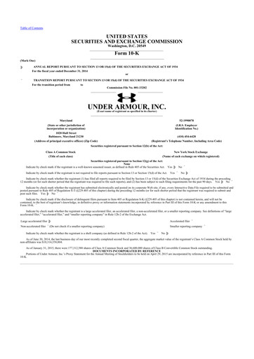 Thumbnail Under Armour
 10-K Annual Report 2014