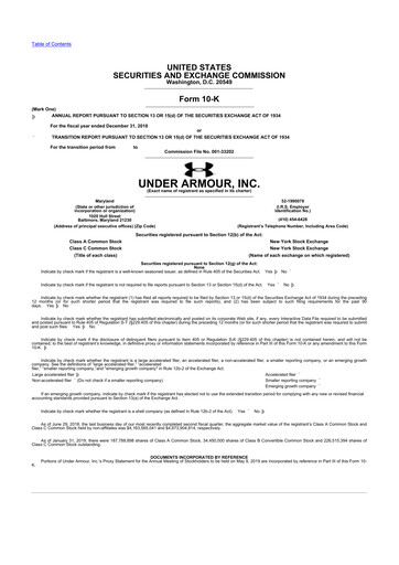 Thumbnail Under Armour
 10-K Annual Report 2018