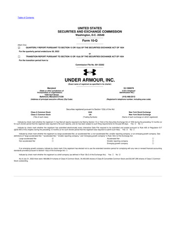 Vorschaubild Under Armour
 10-Q Quartalsbericht 2023 