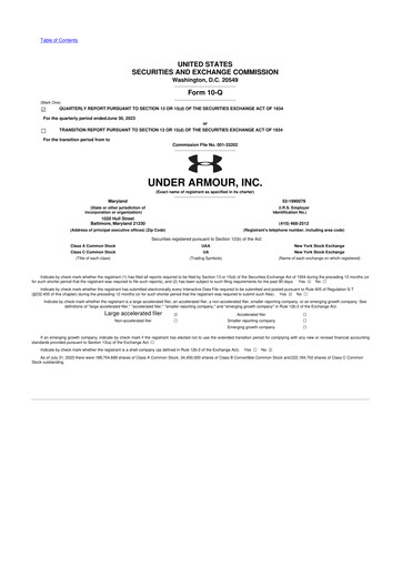 Vorschaubild Under Armour
 10-Q Quartalsbericht 2024 