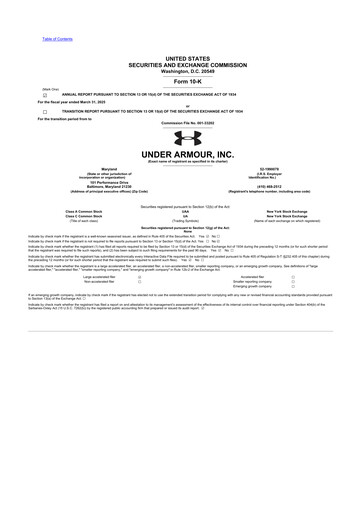 Thumbnail Under Armour
 10-K Annual Report 2025