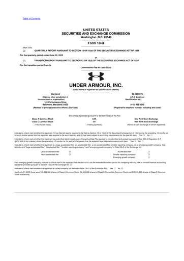 Vorschaubild Under Armour
 10-Q Quartalsbericht 2026 
