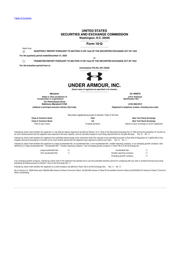 Vorschaubild Under Armour
 10-Q Quartalsbericht 2026 