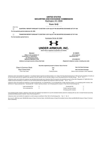 Thumbnail Under Armour
 10-Q Quarterly Report FY2027 