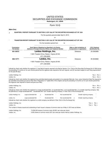 Thumbnail Leidos 10-Q Quarterly Report FY 