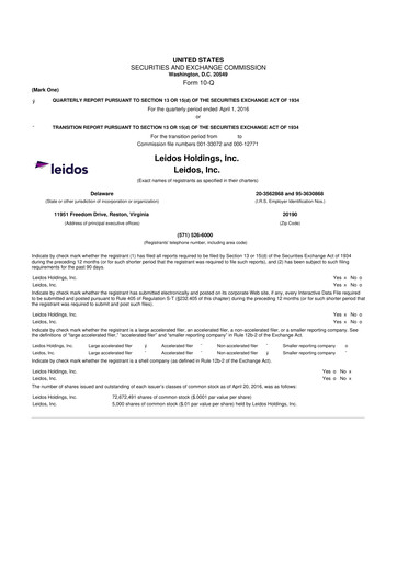 Thumbnail Leidos 10-Q Quarterly Report FY 