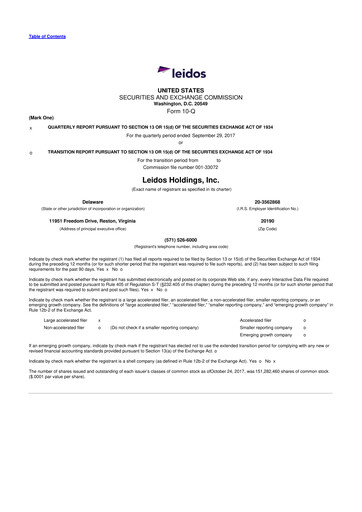 Thumbnail Leidos 10-Q Quarterly Report FY2017 