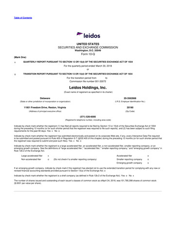 Thumbnail Leidos 10-Q Quarterly Report FY2018 