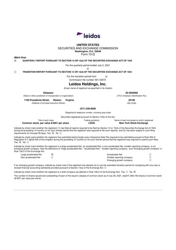 Thumbnail Leidos 10-Q Quarterly Report FY2021 